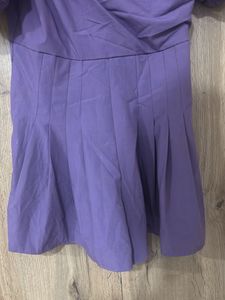 Stylish Purple Puff Sleeve Dress