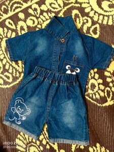 Cute Denim Shorts Set for Boys