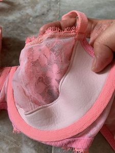 Lace Padded Bra - Pink