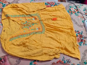 Vibrant Yellow Embroidered Kurta