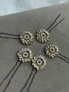 Embellished Floral Hair Pins (5ps)
