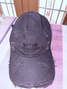 Distressed Baseball Cap "Not Time For Romance"