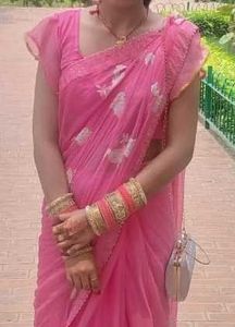 Elegant Pink Floral Saree