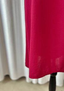 Red Embroidered Short Sleeve Dress