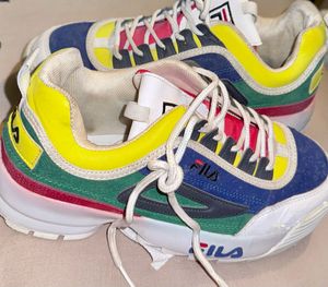 Original Colorful Fila Disruptor-style sneakers