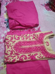 Lakhnawi Chickenkari Winter Suit Shalwar  Dupat