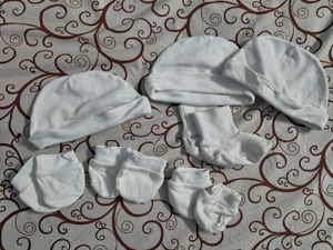 Set of 3 Soft Cotton Baby Hats