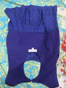 Blue Peplum Top with Cutout Detail