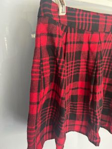 Red Plaid Mini Skirt