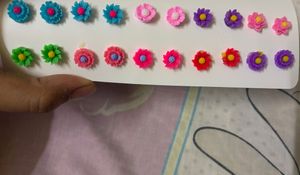 11 Pairs of Cute Flower Stud Earrings Set