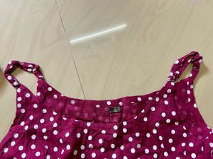 Maroon Polka Dot Midi Dress
