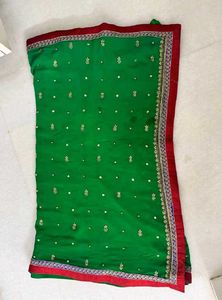 Dark Green Saree with Blouse