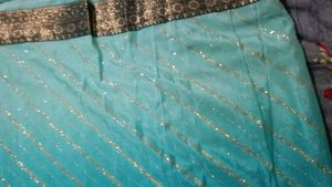 Brand New &amp; Unused Sky Blue Party Wear Saree But Without Tag.                                                       "Final Price"