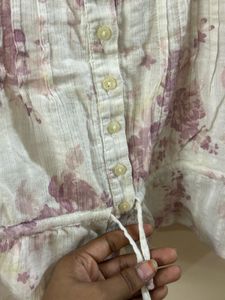 Flowy Floral Button-Up Blouse