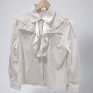 Chic White Ruffled Blouse