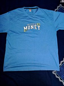 Blue "Money" Graphic T-Shirt