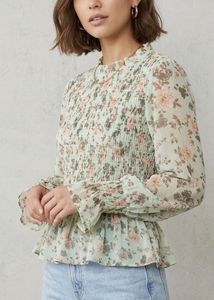 Chic Floral Smocked Top