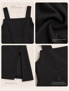 🖤Sleek Black Midi Dress with Slit🖤