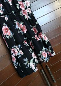Inspired Hearts Black Floral Print Mini Dress