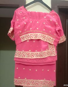 Baby Pink Georgette Saree.