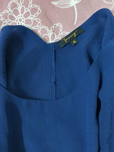 Stylish Blue Bell Sleeve Top
