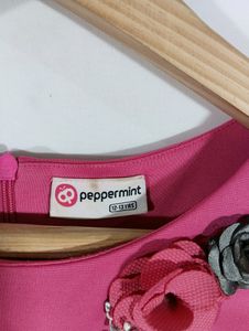 Pink Plain Casual Dress (Girls)