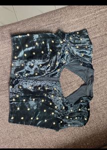 Velvet Embellished Blouse