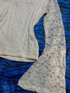 ✨️Elegant Lace Bell Sleeve Top