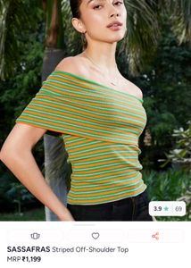 Stylish Striped Off-Shoulder Top