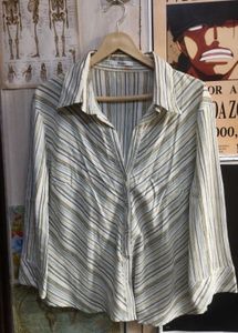 Striped Collared Button-Up Shirt