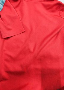 Red Mock Neck Top