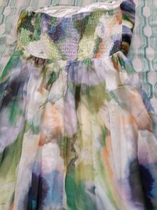 Beautiful Print Strapless party wear Dress