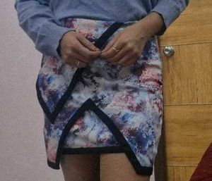 Abstract Print Mini Skirt