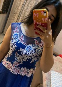 No discount ❌ Stunning Blue Embroidered Ethnic Gow