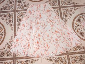 Elegant Orange Printed Cotton Suit Set with Dupatt