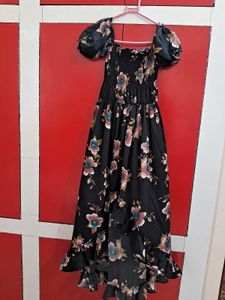 Floral Off-Shoulder Ruffle Maxi Dress