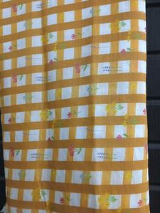 Trendy Yellow &amp; White Gingham thaan fabric 5mt