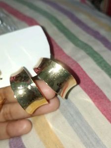 Set of 3 Gold Tone Hoop Earrings