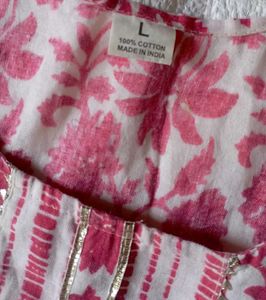 Pink Floral Kurta Set