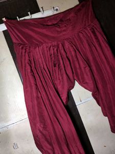 Maroon Pleated Salwar Pants