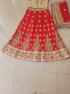 Red Embroidered Lehenga Choli Set
