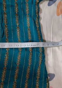 Elegant Teal Kurta with Embellishments