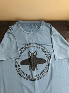 Light Blue Bee Graphic T-Shirt