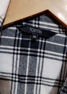 Black &amp; White Check Print Shirt For Girl Or Woman