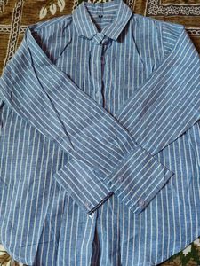 Blue Striped Button-Up Shirt