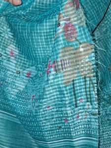 Beautiful Teal Floral Dupatta   of 1
