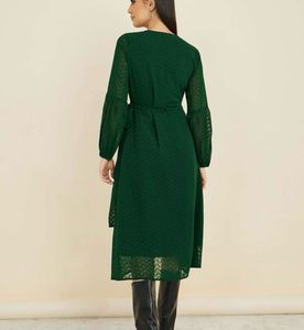 Emerald Green Wrap Dress