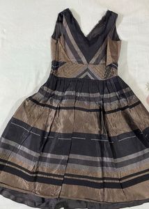 Striped V-neck Dress