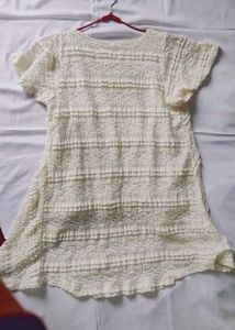 Elegant Cream Lace Tunic Top