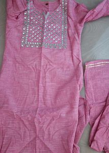pink kurta set